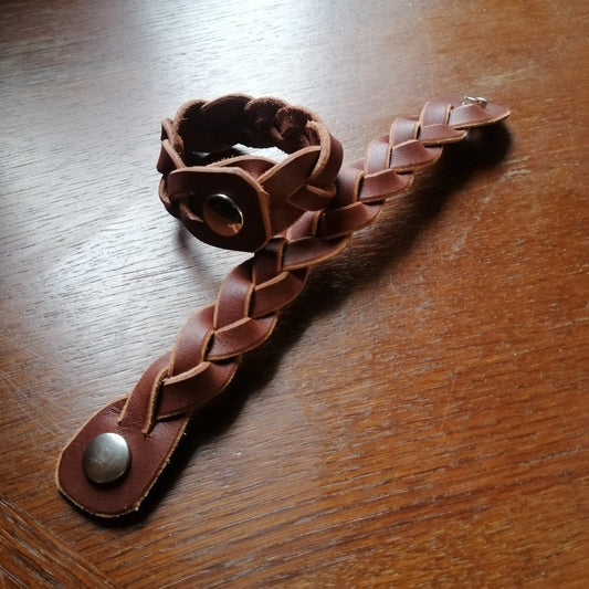 Läderarmband Fläta