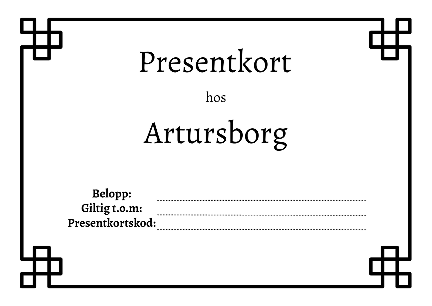 Artursborgs Presentkort